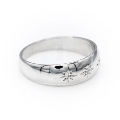 10K White Gold 0.03TW I1 Single Cut Diamond Band Ring [OECR1039-12]