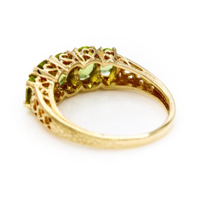 10K Yellow Gold Oval Cut Peridot Women's Band Ring | MT Estate Collection [OECR1041-12]
