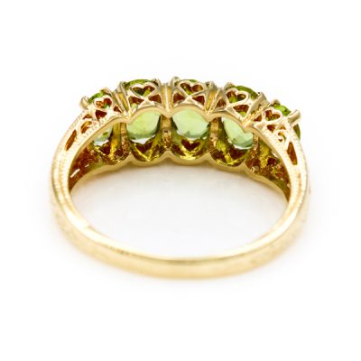 10K Yellow Gold Oval Cut Peridot Women's Band Ring | MT Estate Collection [OECR1041-12]