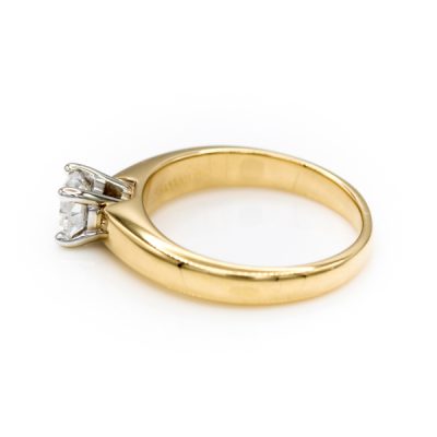14K Yellow Gold 0.50CT SI2 H Round Brilliant Cut Diamond Women's Ring [OECR1042-12]