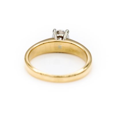14K Yellow Gold 0.50CT SI2 H Round Brilliant Cut Diamond Women's Ring [OECR1042-12]