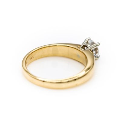 14K Yellow Gold 0.50CT SI2 H Round Brilliant Cut Diamond Women's Ring [OECR1042-12]