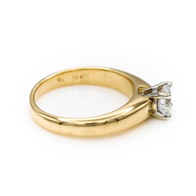 14K Yellow Gold 0.50CT SI2 H Round Brilliant Cut Diamond Women's Ring [OECR1042-12]