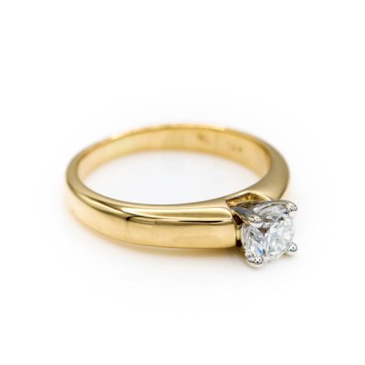 14K Yellow Gold 0.50CT SI2 H Round Brilliant Cut Diamond Women's Ring [OECR1042-12]