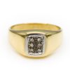 10K Two-Tone Gold 0.06TW I1 to I2 H to I Diamond Signet Ring [OECR1044-12]