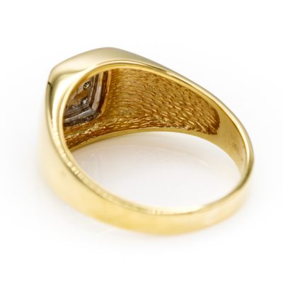 10K Two-Tone Gold 0.06TW I1 to I2 H to I Diamond Signet Ring [OECR1044-12]