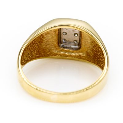 10K Two-Tone Gold 0.06TW I1 to I2 H to I Diamond Signet Ring [OECR1044-12]