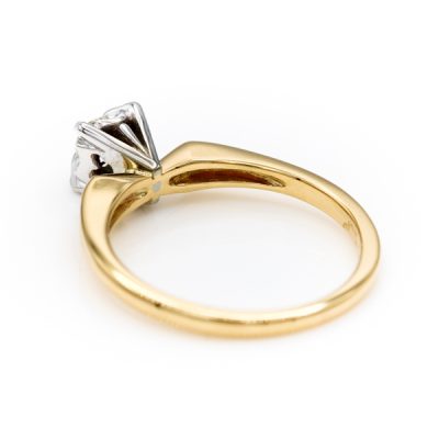 18K Two-Tone Gold 0.15CT VS2 I Round Brilliant Cut Diamond Women's Ring [OECR1045-12]