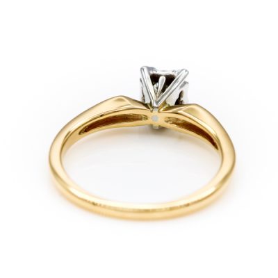 18K Two-Tone Gold 0.15CT VS2 I Round Brilliant Cut Diamond Women's Ring [OECR1045-12]