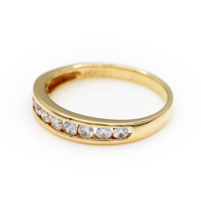 14K Yellow Gold 0.50TW I1 to I2 G to H Round Brilliant Cut Diamond Band Ring [OECR1047-12]