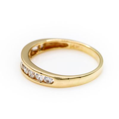 14K Yellow Gold 0.50TW I1 to I2 G to H Round Brilliant Cut Diamond Band Ring [OECR1047-12]