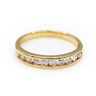 14K Yellow Gold 0.50TW I1 to I2 G to H Round Brilliant Cut Diamond Band Ring [OECR1047-12]