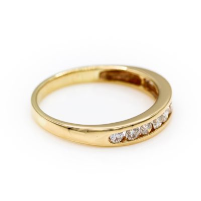 14K Yellow Gold 0.50TW I1 to I2 G to H Round Brilliant Cut Diamond Band Ring [OECR1047-12]