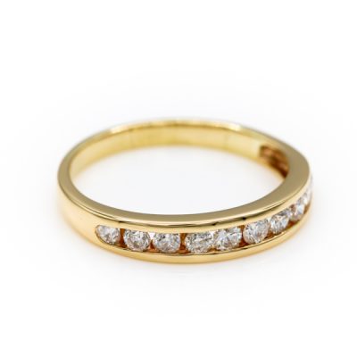 14K Yellow Gold 0.50TW I1 to I2 G to H Round Brilliant Cut Diamond Band Ring [OECR1047-12]