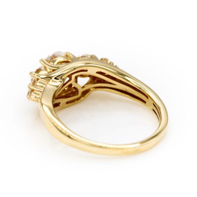 14K Yellow Gold 0.75TW I1 to I2 G to H Round Brilliant Cut Diamond Band Ring 0.33CT/0.30TW/0.12TW [OECR1050-12]