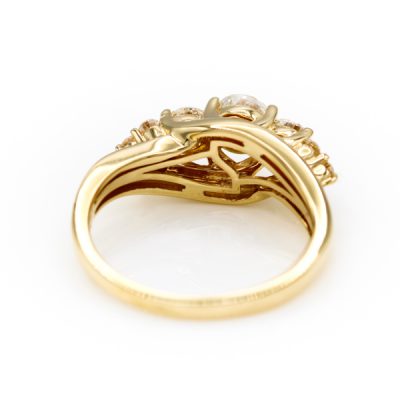 14K Yellow Gold 0.75TW I1 to I2 G to H Round Brilliant Cut Diamond Band Ring 0.33CT/0.30TW/0.12TW [OECR1050-12]