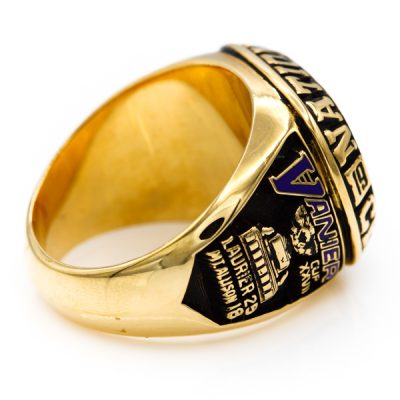 10K Yellow Gold Men's VANIER CUP XXVII 1991 NATIONAL CHAMPIONSHIP Ring [OECR1051-12]