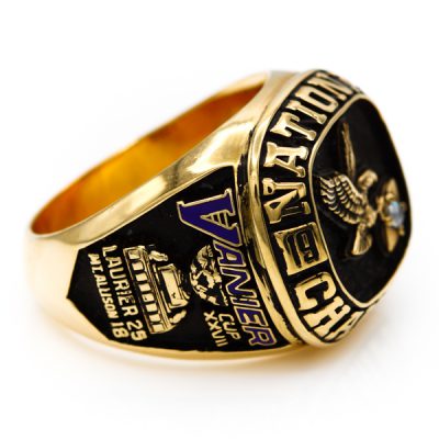 10K Yellow Gold Men's VANIER CUP XXVII 1991 NATIONAL CHAMPIONSHIP Ring [OECR1051-12]
