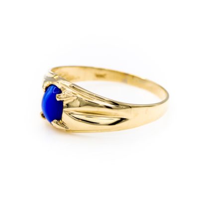 10K Yellow Gold Star Sapphire Signet Ring [OECR10100-12]