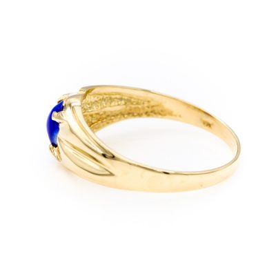 10K Yellow Gold Star Sapphire Signet Ring [OECR10100-12]