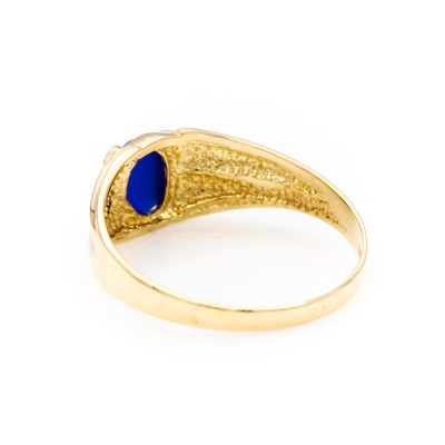 10K Yellow Gold Star Sapphire Signet Ring [OECR10100-12]