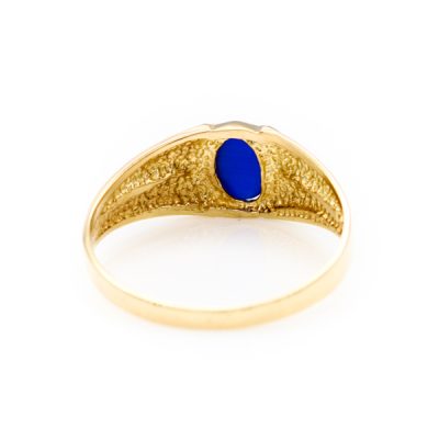 10K Yellow Gold Star Sapphire Signet Ring [OECR10100-12]