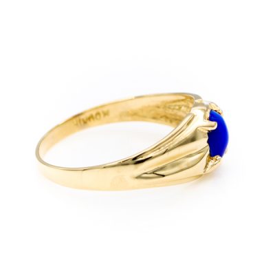10K Yellow Gold Star Sapphire Signet Ring [OECR10100-12]