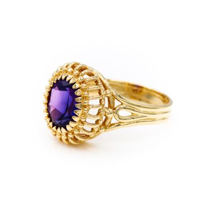 14K Yellow Gold Amethyst Amethyst Ring [OECR10101-12]