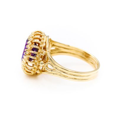 14K Yellow Gold Amethyst Amethyst Ring [OECR10101-12]