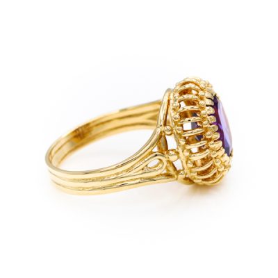 14K Yellow Gold Amethyst Amethyst Ring [OECR10101-12]