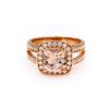 14K Rose Gold Cushion Cut Morganite Ring [OECR10103-12]