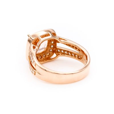 14K Rose Gold Cushion Cut Morganite Ring [OECR10103-12]