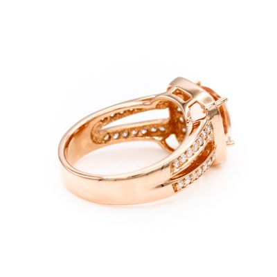 14K Rose Gold Cushion Cut Morganite Ring [OECR10103-12]