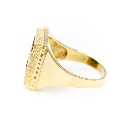 10K Yellow Gold Black Onyx Eagle Signet Ring [OECR10104-12]