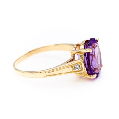 10K Yellow Gold Amethyst Ring [OECR10105-12]