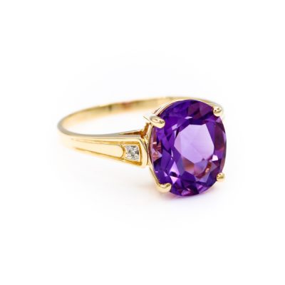 10K Yellow Gold Amethyst Ring [OECR10105-12]
