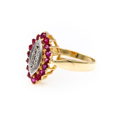 10K Yellow Gold Ruby Diamond Ring [OECR10107-12]