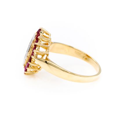 10K Yellow Gold Ruby Diamond Ring [OECR10107-12]