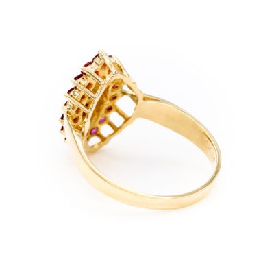 10K Yellow Gold Ruby Diamond Ring [OECR10107-12]