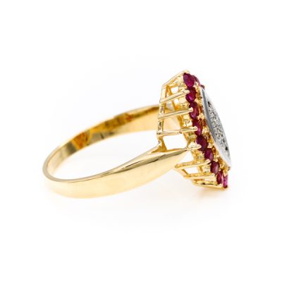 10K Yellow Gold Ruby Diamond Ring [OECR10107-12]