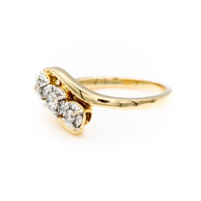 10K Two-Tone Gold 0.25TW I1 to I2 G to H Round Diamond Past Present Future Ring [OECR10108-12]