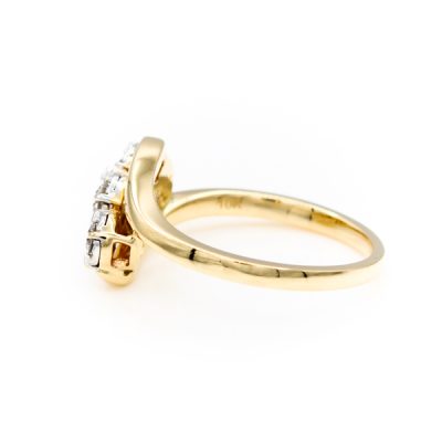 10K Two-Tone Gold 0.25TW I1 to I2 G to H Round Diamond Past Present Future Ring [OECR10108-12]