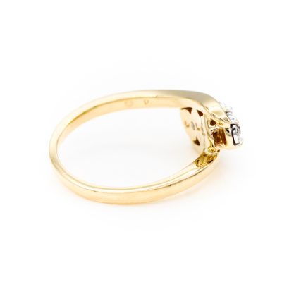 10K Two-Tone Gold 0.25TW I1 to I2 G to H Round Diamond Past Present Future Ring [OECR10108-12]