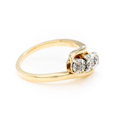10K Two-Tone Gold 0.25TW I1 to I2 G to H Round Diamond Past Present Future Ring [OECR10108-12]