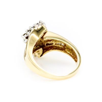 10K Yellow Gold 1.0TW I1 to I2 G to H Round & Baguette Diamond Ring [OECR10111-12]