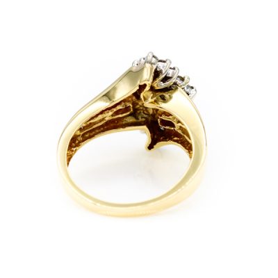 10K Yellow Gold 1.0TW I1 to I2 G to H Round & Baguette Diamond Ring [OECR10111-12]