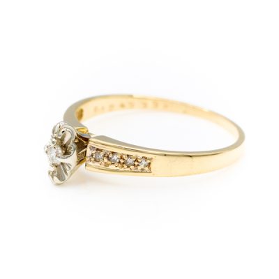 10K Yellow Gold 0.15TW SI1 G to H Round Diamond Ring [OECR10112-12]