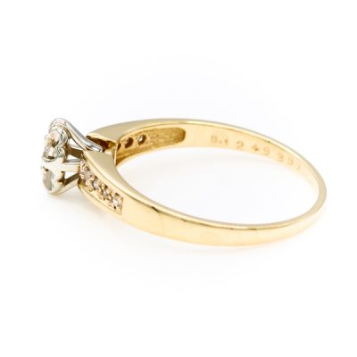 10K Yellow Gold 0.15TW SI1 G to H Round Diamond Ring [OECR10112-12]