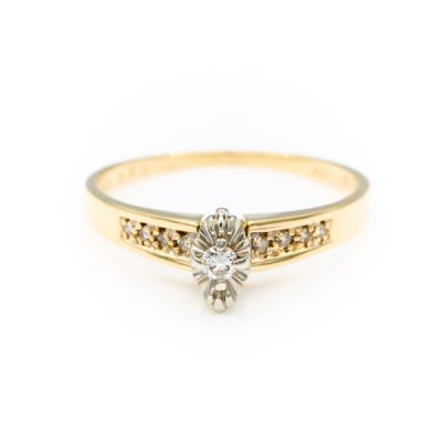 10K Yellow Gold 0.15TW SI1 G to H Round Diamond Ring [OECR10112-12]