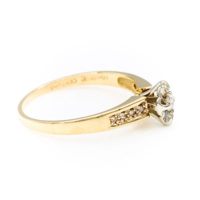 10K Yellow Gold 0.15TW SI1 G to H Round Diamond Ring [OECR10112-12]